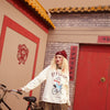Harajuku Graphic Print Casual Pullover Sweatshirt Women,Spring Patchwork Plaid Ladies Daily Graphic 2-IN-1Top
