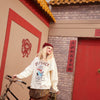 Harajuku Graphic Print Casual Pullover Sweatshirt Women,Spring Patchwork Plaid Ladies Daily Graphic 2-IN-1Top