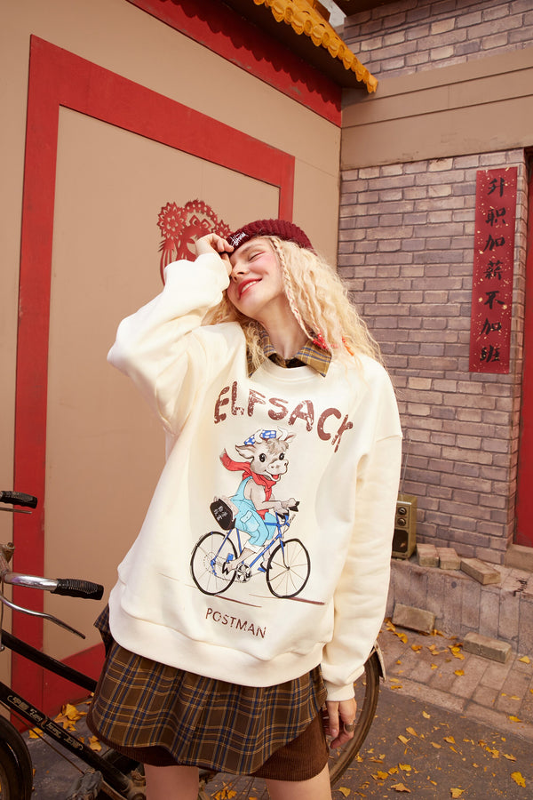 Harajuku Graphic Print Casual Pullover Sweatshirt Women,Spring Patchwork Plaid Ladies Daily Graphic 2-IN-1Top