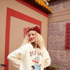 Harajuku Graphic Print Casual Pullover Sweatshirt Women,Spring Patchwork Plaid Ladies Daily Graphic 2-IN-1Top