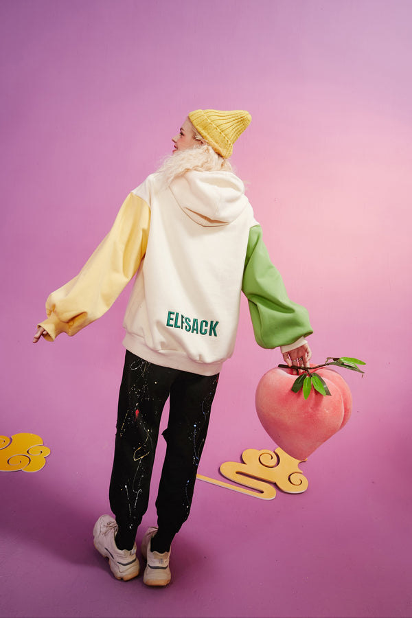 Harajuku Monkey King Embroidery Casual Pullover Sweatshirt Women,Spring Velvet Colorblock Ladies Daily Graphic Top