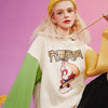 Harajuku Monkey King Embroidery Casual Pullover Sweatshirt Women,Spring Velvet Colorblock Ladies Daily Graphic Top
