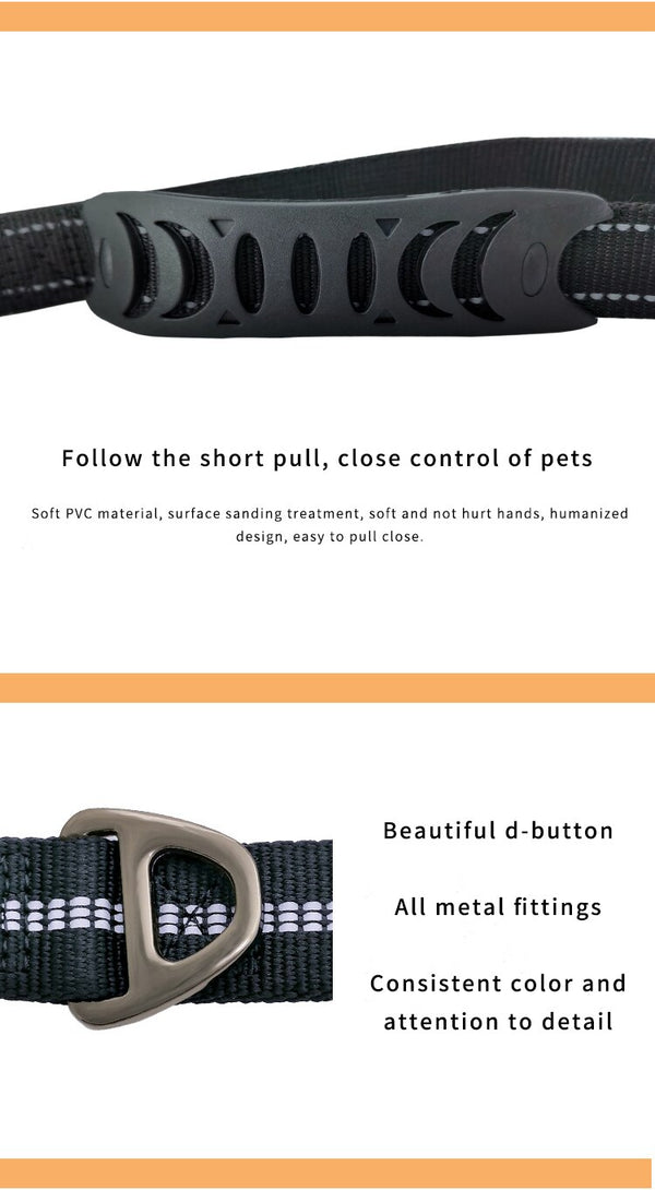 Adjustable Dog Leash Nylon Reflective Safety Belt Pet Training Lead Leashes Outdoor Walking Rope for Large Dogs Pets Accessories | Vimost Shop.
