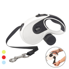5M Retractable Dog Leashes with poop bag Dispenser Automatic extending Dogs Leash Rope for puppy Cats Leash Walking Accessories