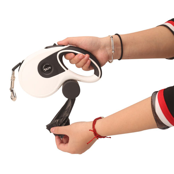 5M Retractable Dog Leashes with poop bag Dispenser Automatic extending Dogs Leash Rope for puppy Cats Leash Walking Accessories | Vimost Shop.