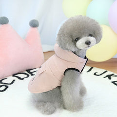 Pet Dog Clothes Winter Warm Corgi Bichon Vest Jacket Soft Plus Velvet Solid Color Sleeveless Hooded Vest for Dogs Pet Clothing