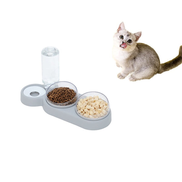 Pet Bowl Automatic Feeder Dog Cat Food Bowl with Water Dispenser Double Bowl Drinking Dish Food Container Bowls Pet Supplies | Vimost Shop.