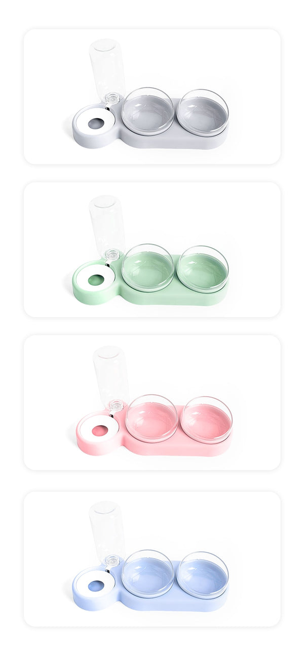 Pet Bowl Automatic Feeder Dog Cat Food Bowl with Water Dispenser Double Bowl Drinking Dish Food Container Bowls Pet Supplies | Vimost Shop.