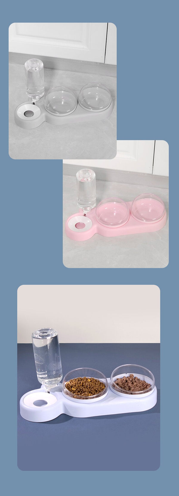 Pet Bowl Automatic Feeder Dog Cat Food Bowl with Water Dispenser Double Bowl Drinking Dish Food Container Bowls Pet Supplies | Vimost Shop.