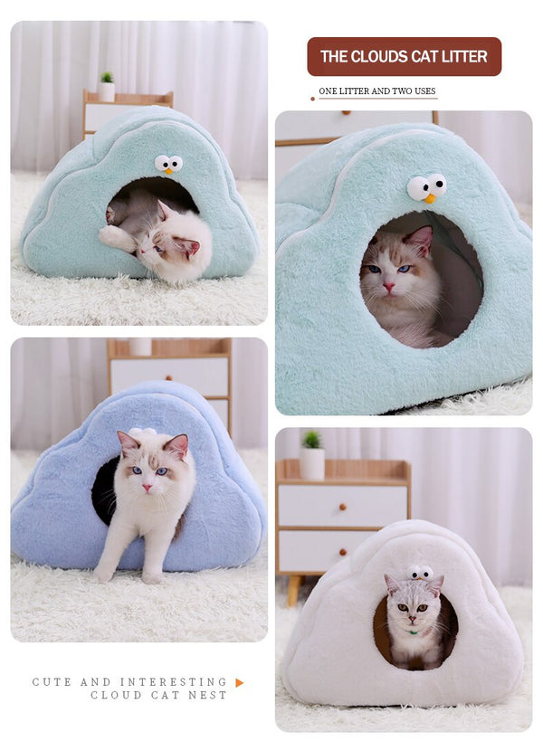 Pet Dog Cat House Warm Comfort Pet Deep Sleeping Nest Cave for Cats Dogs Winter Cat Bed Mat Basket Puppy Kennel Beds Cama Gato | Vimost Shop.