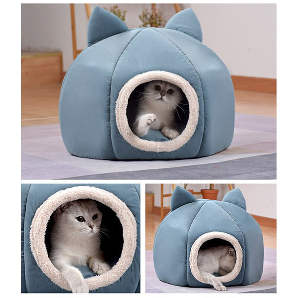 Pet Dog Cat Tent House Kennel Winter Warm Nest Soft Sleeping Sofa Pad Animal Puppy Cave Sleeping Mat Nest Kennel Pet Supplies | Vimost Shop.