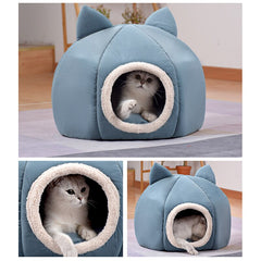 Pet Dog Cat Tent House Kennel Winter Warm Nest Soft Sleeping Sofa Pad Animal Puppy Cave Sleeping Mat Nest Kennel Pet Supplies