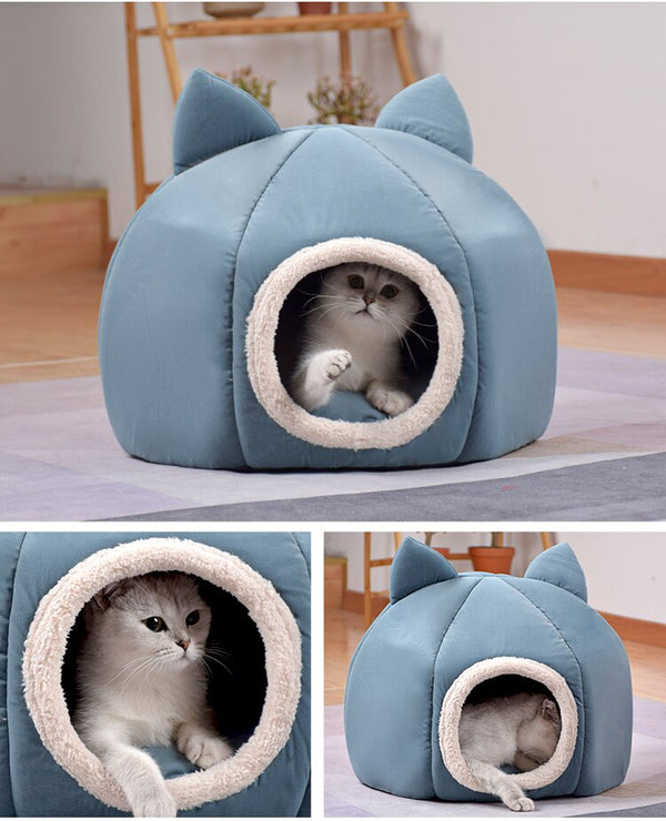 Pet Dog Cat Tent House Kennel Winter Warm Nest Soft Sleeping Sofa Pad Animal Puppy Cave Sleeping Mat Nest Kennel Pet Supplies | Vimost Shop.