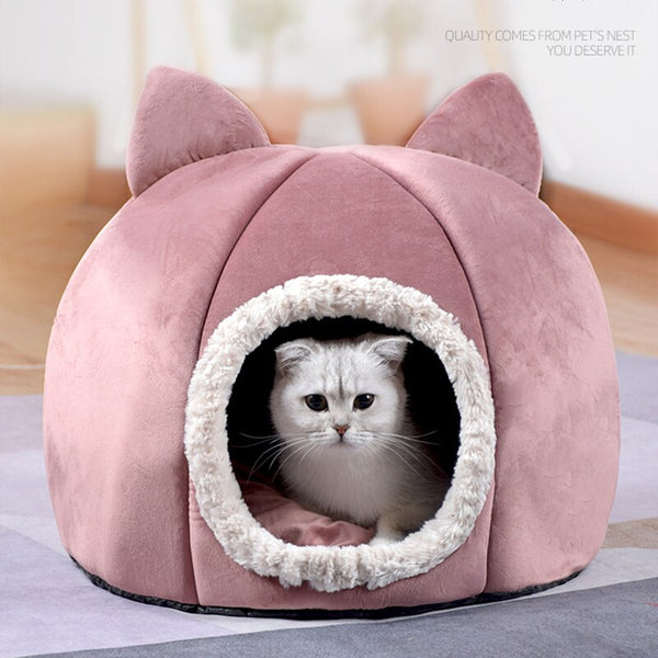 Pet Dog Cat Tent House Kennel Winter Warm Nest Soft Sleeping Sofa Pad Animal Puppy Cave Sleeping Mat Nest Kennel Pet Supplies | Vimost Shop.