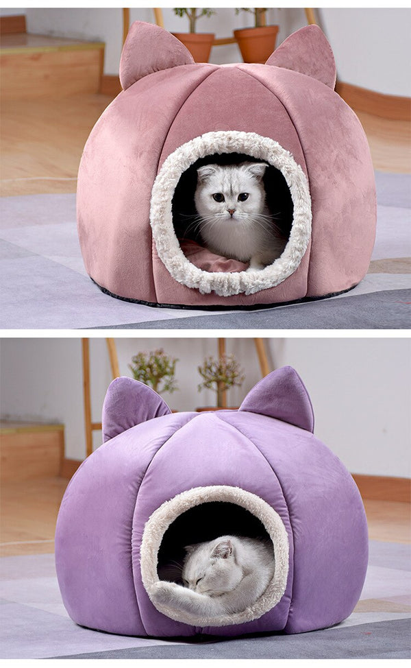 Pet Dog Cat Tent House Kennel Winter Warm Nest Soft Sleeping Sofa Pad Animal Puppy Cave Sleeping Mat Nest Kennel Pet Supplies | Vimost Shop.