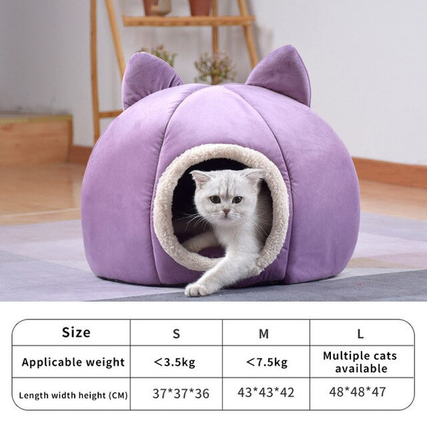 Pet Dog Cat Tent House Kennel Winter Warm Nest Soft Sleeping Sofa Pad Animal Puppy Cave Sleeping Mat Nest Kennel Pet Supplies | Vimost Shop.