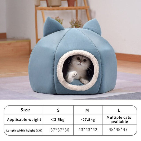 Pet Dog Cat Tent House Kennel Winter Warm Nest Soft Sleeping Sofa Pad Animal Puppy Cave Sleeping Mat Nest Kennel Pet Supplies | Vimost Shop.