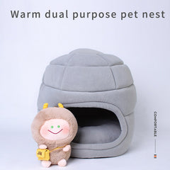 Portable Cat House Super Soft Kennel Winter Warm Puppy Cushion Fleece Pet Sleeping Cave Removable Bed for Cats Dogs Accessories