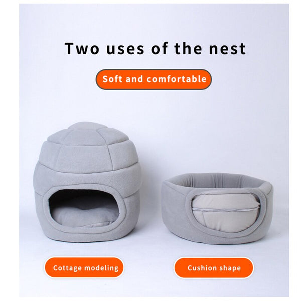 Portable Cat House Super Soft Kennel Winter Warm Puppy Cushion Fleece Pet Sleeping Cave Removable Bed for Cats Dogs Accessories | Vimost Shop.