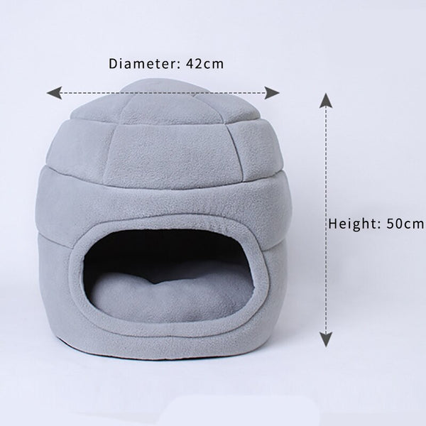 Portable Cat House Super Soft Kennel Winter Warm Puppy Cushion Fleece Pet Sleeping Cave Removable Bed for Cats Dogs Accessories | Vimost Shop.