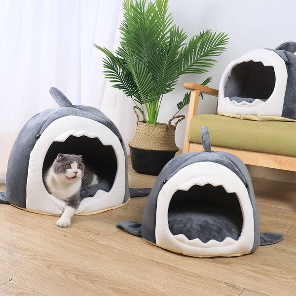 Warm Pet Dog Bed Shark Shape Breathable Cat House Winter Waterproof Sleeping Kennel Soft Comfortable Sofa Cushion for Cats Dogs | Vimost Shop.