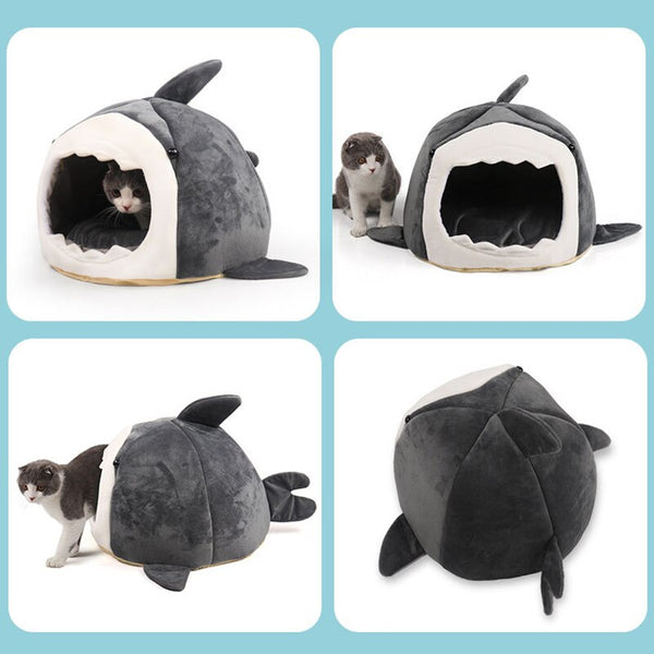 Warm Pet Dog Bed Shark Shape Breathable Cat House Winter Waterproof Sleeping Kennel Soft Comfortable Sofa Cushion for Cats Dogs | Vimost Shop.