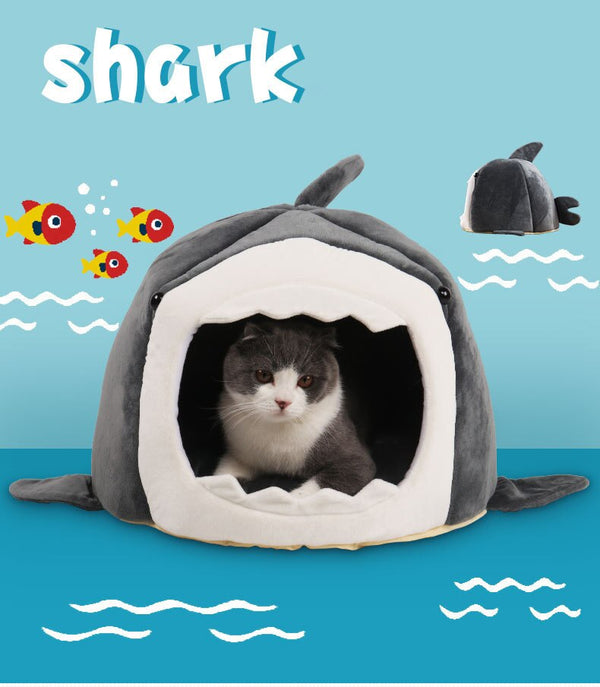 Warm Pet Dog Bed Shark Shape Breathable Cat House Winter Waterproof Sleeping Kennel Soft Comfortable Sofa Cushion for Cats Dogs | Vimost Shop.