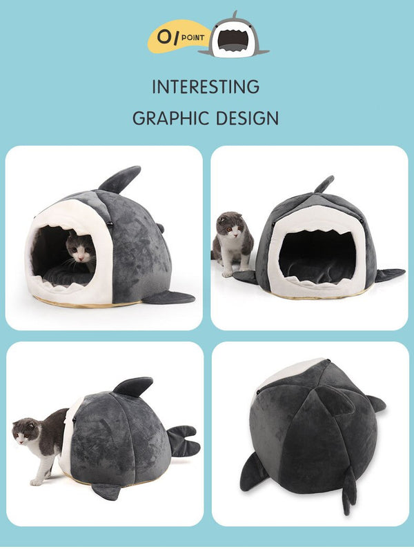 Warm Pet Dog Bed Shark Shape Breathable Cat House Winter Waterproof Sleeping Kennel Soft Comfortable Sofa Cushion for Cats Dogs | Vimost Shop.