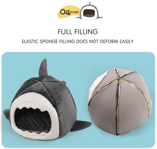 Warm Pet Dog Bed Shark Shape Breathable Cat House Winter Waterproof Sleeping Kennel Soft Comfortable Sofa Cushion for Cats Dogs | Vimost Shop.