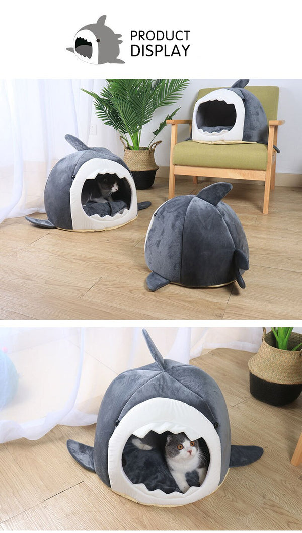Warm Pet Dog Bed Shark Shape Breathable Cat House Winter Waterproof Sleeping Kennel Soft Comfortable Sofa Cushion for Cats Dogs | Vimost Shop.