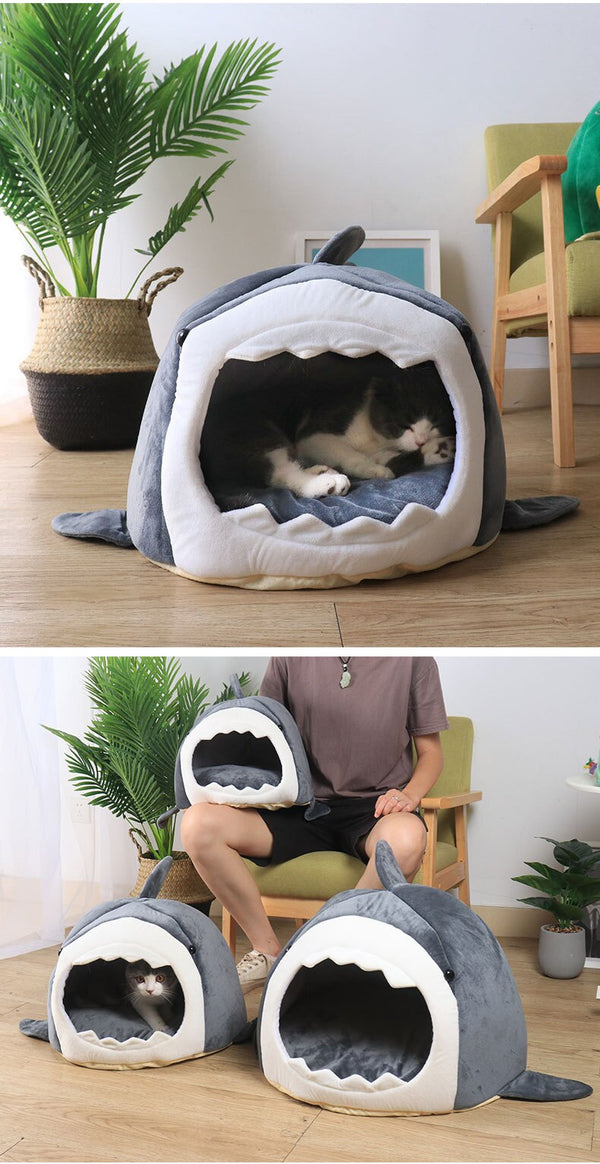 Warm Pet Dog Bed Shark Shape Breathable Cat House Winter Waterproof Sleeping Kennel Soft Comfortable Sofa Cushion for Cats Dogs | Vimost Shop.