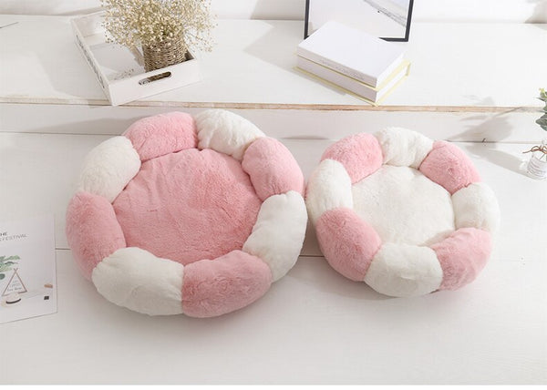 Flower Shaped Cat Bed Indoor Cozy Pet Beds Ultra Soft Plush Dog Basket Sunbed Warm Self-Warming House Sleeping Bag Cushion Mat | Vimost Shop.