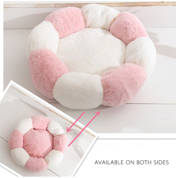 Flower Shaped Cat Bed Indoor Cozy Pet Beds Ultra Soft Plush Dog Basket Sunbed Warm Self-Warming House Sleeping Bag Cushion Mat | Vimost Shop.