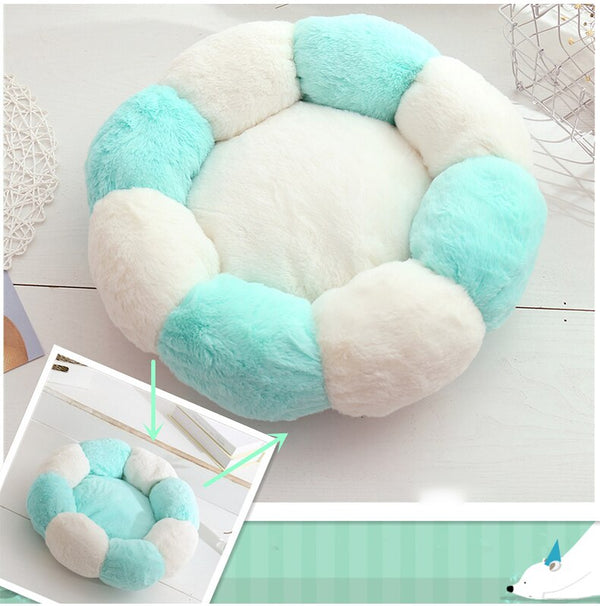 Flower Shaped Cat Bed Indoor Cozy Pet Beds Ultra Soft Plush Dog Basket Sunbed Warm Self-Warming House Sleeping Bag Cushion Mat | Vimost Shop.