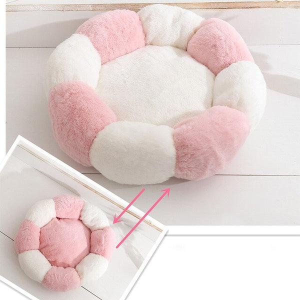 Flower Shaped Cat Bed Indoor Cozy Pet Beds Ultra Soft Plush Dog Basket Sunbed Warm Self-Warming House Sleeping Bag Cushion Mat | Vimost Shop.