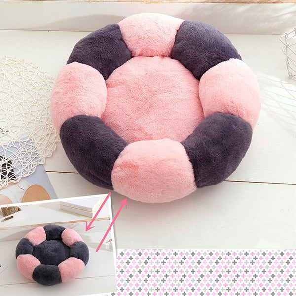 Flower Shaped Cat Bed Indoor Cozy Pet Beds Ultra Soft Plush Dog Basket Sunbed Warm Self-Warming House Sleeping Bag Cushion Mat | Vimost Shop.