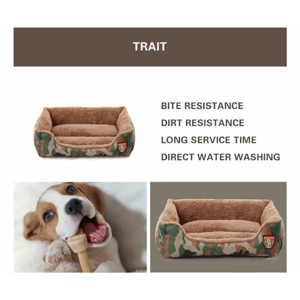 Pet Dog Bed Military Style Camouflage Kennel Washable House Warm Mat Soft Pets Sleeping Cushion For Small Medium Large Dogs Cats | Vimost Shop.