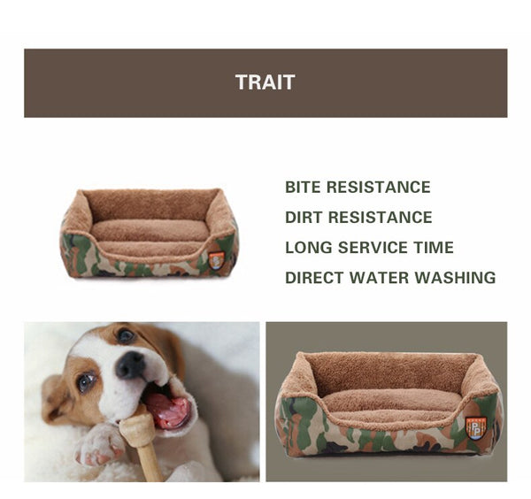 Pet Dog Bed Military Style Camouflage Kennel Washable House Warm Mat Soft Pets Sleeping Cushion For Small Medium Large Dogs Cats | Vimost Shop.