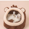 Pet Bed Dog House Winter Warm Sleeping Cage Soft Cozy Puppy Kennel for Dogs Cats Semi-Enclosed Monkey-shaped Cushion Pets Nest | Vimost Shop.