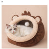 Pet Bed Dog House Winter Warm Sleeping Cage Soft Cozy Puppy Kennel for Dogs Cats Semi-Enclosed Monkey-shaped Cushion Pets Nest | Vimost Shop.