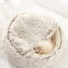 Hot Plush Round Cat Bed Cat Warm House Soft Long Plush Pet Dog Bed For Small Dogs Cat Nest 2 In 1 Pet Bed Cushion Sleeping Sofa | Vimost Shop.