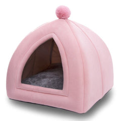 Foldable Pet Dog Cat Tent House Kennel Winter Warm Nest Soft Sleeping Mat Non-slip Bottom Cats Nest Puppy Cave Dogs Sofa House