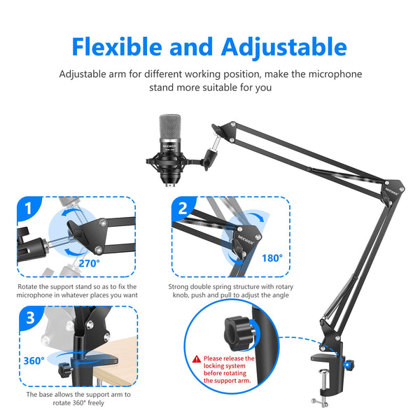 NW-700 Studio Condenser Microphone Kit for PC Karaoke Youtube Professional Recording Broadcast Mikrofon with Stand | Vimost Shop.