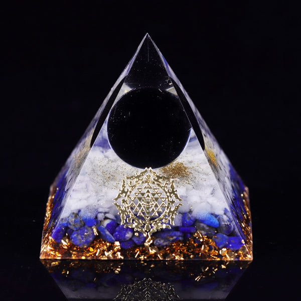 Obsidian Sphere Orgone Pyramid Orgonite Collection With Lapis Lazuli Powerful Energy Orgones | Vimost Shop.
