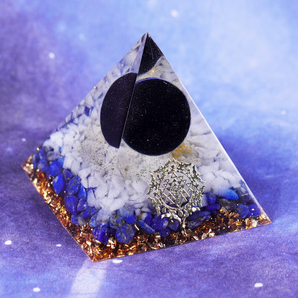 Obsidian Sphere Orgone Pyramid Orgonite Collection With Lapis Lazuli Powerful Energy Orgones | Vimost Shop.