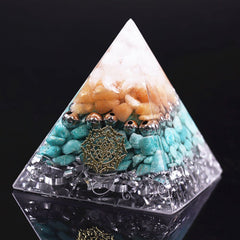 Reiki Orgonite Pyramid Orgon Energy Crystals With Aluminium Scrap Tower Chakra Decorations Resin Decorative Craft Jewelry