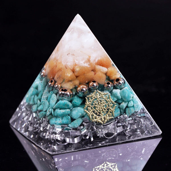 Reiki Orgonite Pyramid Orgon Energy Crystals With Aluminium Scrap Tower Chakra Decorations Resin Decorative Craft Jewelry | Vimost Shop.