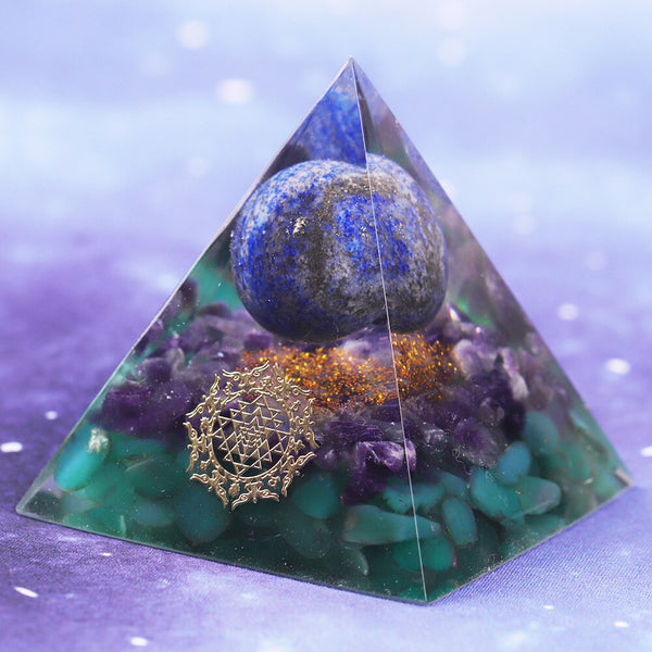 Energy Handmade Lapis Lazuli Sphere Orgone Pyramid Amethyst  Healing Home Office Decor Resin Reiki Gift | Vimost Shop.