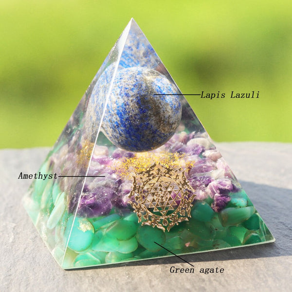 Energy Handmade Lapis Lazuli Sphere Orgone Pyramid Amethyst  Healing Home Office Decor Resin Reiki Gift | Vimost Shop.