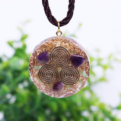 REIKI Orgonite Pendant Natural Amethyst Sweater Chain Men And Women Necklace Bring Lucky Healing Jewelry